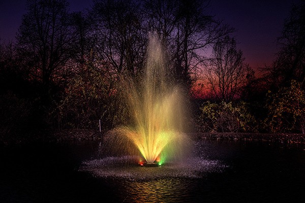 Otterbine fountain at Southmere Lake Themesmead London.